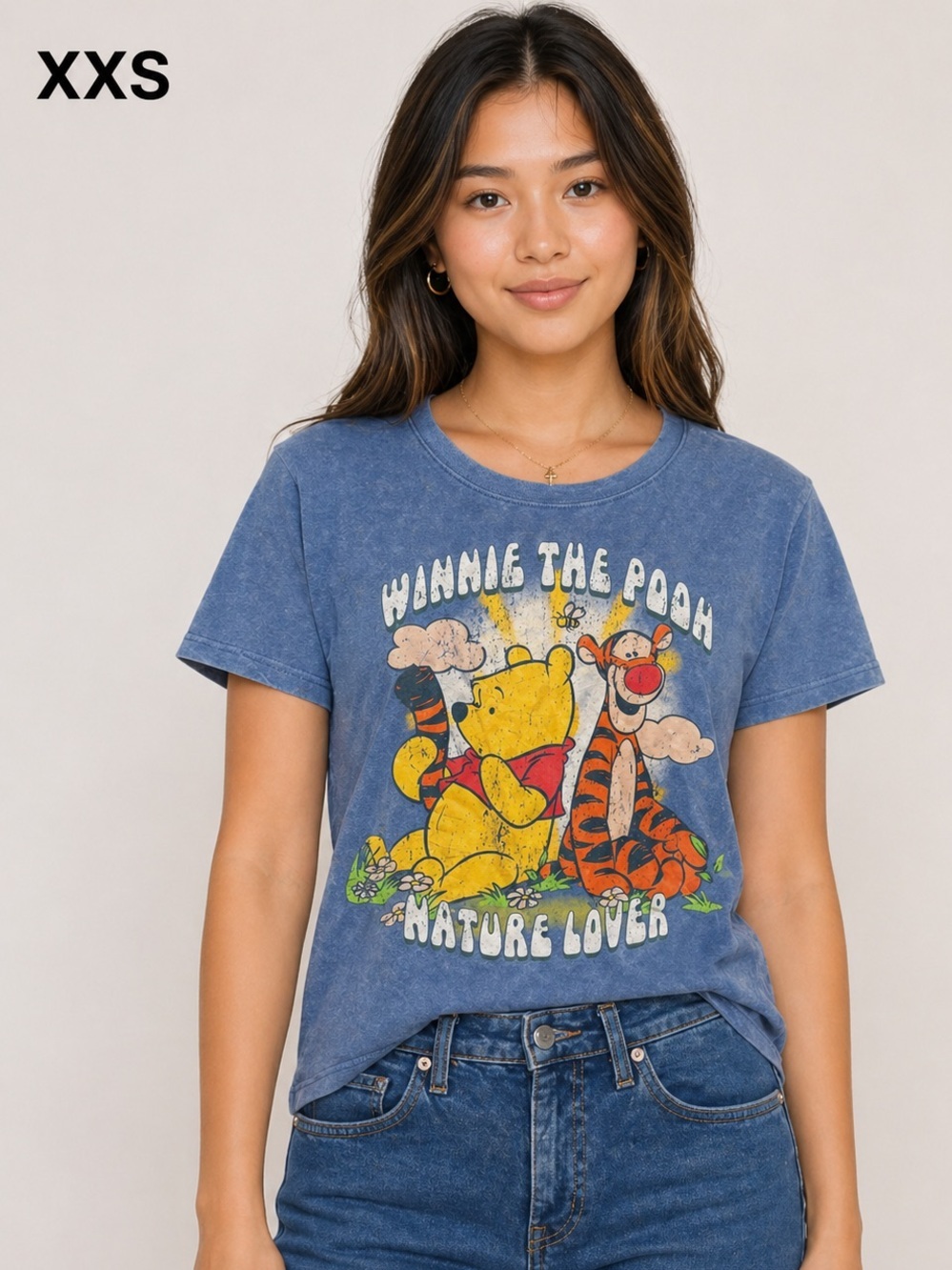 VINTAGE Winnie the Pooh Nature Lover Short Sleeve Tee - Blue XXS